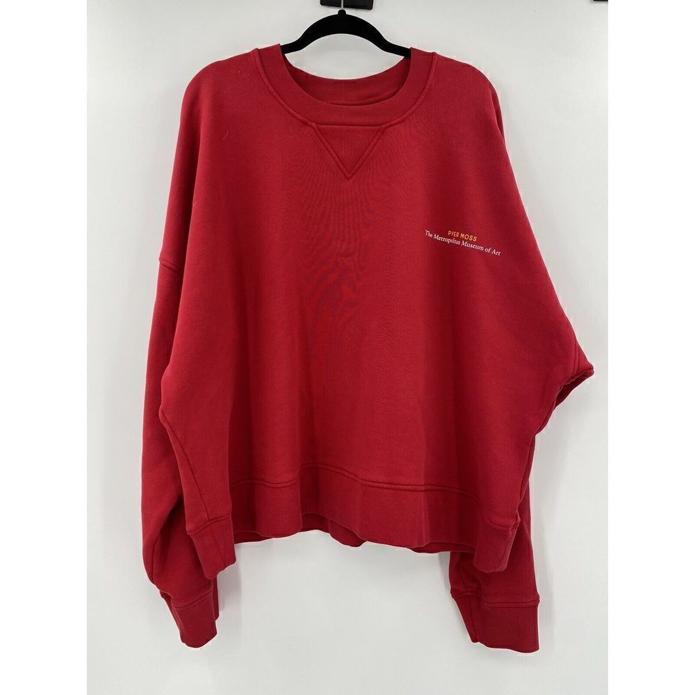 Pyer Moss X Met Met Gala Sweatshirt Red Size Medium Large Kirby Jean Raymond Nwt